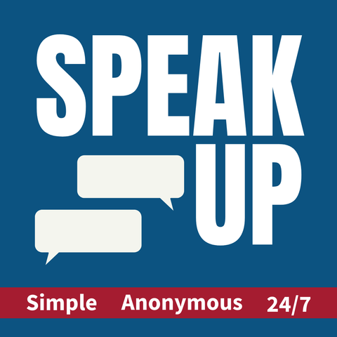 Speak up graphic with chat boxes